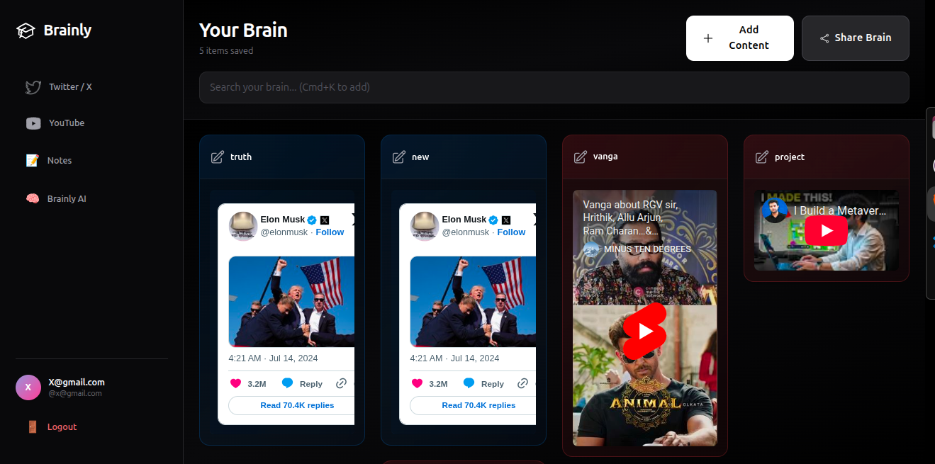 Brainly AI Dashboard